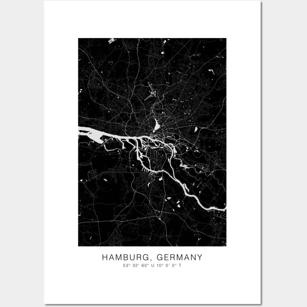 hamburg map wall decor poster Wall Art by Genetics art